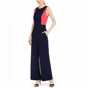 Vince Camuto Colorblock Jumpsuit Navy/Pink Size 2